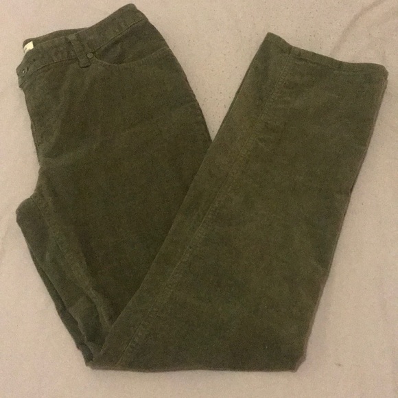 women's green corduroy pants